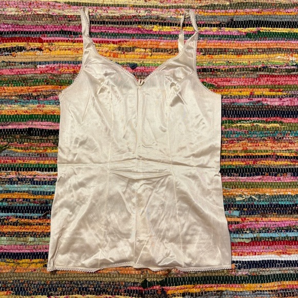 Vintage Vanity Fair Ivory Satin Slip Camisole – Size 32 - Picture 1 of 3